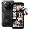 Blackview Fort 1 Rugged Smartphone Android 15, 18GB+256GB/+2TB 11000mAh Telefono Indistruttibile, Fotocamera AI 16MP, 6.56 HD+ 90Hz Cellulari Resistente IP68,5G WIFI/NFC/OTG/GPS/FM/Gemini AI, Nero