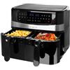 Emerio Doppia friggitrice ad aria calda digitale AirFryer Fryer Frittura con aria calda senza olio aggiuntivo, 2 x 5,0 l, volume 12 programmi, senza BPA, funzione di finitura intelligente (entrambi
