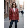 Fatto a mano Blazer donna marrone fatto a mano nuovo ufficio formale pelle di agnello vera...