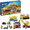 LEGO 60391 City Camion da Cantiere e Gru con Palla da Demolizione, Set con Veicoli Giocattolo da Trasporto ed Escavatore, Giochi Educativi per Bambini e Bambine dai 4 Anni in su