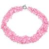 Bling Jewelry Rosa Quarzo Rosa Gemma Chunky Cluster Bib Chips Multi Strand Dichiarazione Collana Per Le Donne Placcato Argento Chiusura A Ginocchiera