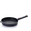 Woll Diamond Logic XR - Padella piatta induttiva, diametro 24 cm, altezza 5 cm, con manico rimovibile, adatta a tutti i piani cottura, alluminio, resistente al forno, colore: nero