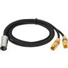 YINETTECH 1 cavo audio da DIN maschio a 5 pin a 2 RCA maschio, compatibile con Bang, compatibile con Naim Black, 0,9 m