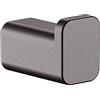 hansgrohe AddStoris - Gancio asciugamani bagno, portasciugamani, gancio per accappatoio, fissaggio nascosto, accessori bagno, cromo nero spazzolato, 41742340