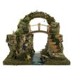 Ferrari & Arrighetti Bertoni Arco di Roccia con Ponte sul Fiume per Presepe | Ponticello su Ruscello in Legno Sughero e Muschio | Adatto a Statuine 8-12 cm | Prodotto Italiano | 16x25x18 cm