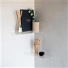 MILUKA Set 2 Mensole Angolari in Plexiglass 30 x 15 cm | Mensola da muro design in Acrilico Trasparente per Bagno, salotto e Cucina | Montaggio con Viti o Senza Forare