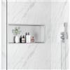 Qeke Nicchia a Muro in Acciaio Inox 304, Nicchia-Doccia Montato a Parete, Mensola da Incasso per Bagno, 60CM, Monostrato, Nichel Spazzolato