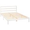 Amazon Basics Letto King in Legno di Pino con Testiera, 160 x 200 cm, Bianco