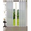 Primavera Uni -20332CN - Set di 2 tende da soggiorno in voile con occhielli (altezza x larghezza), 245 x 140 cm, con chiusura in piombo bianco