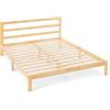 Amazon Basics Letto King in Legno di Pino con Testiera, 160 x 200 cm, Pino