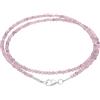 Lebensquelle Plus Collana in pietra naturale 2 mm sfaccettata con chiusura in argento 925 | Collana da 45 cm in pietra naturale - fatta a mano, filigrana ed elegante | Gioielli in cristallo (Quarzo rosa)