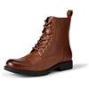 Amazon Essentials Anfibi Stringati con Punta Rinforzata e Cerniera Uomo, Tan Scuro, 42 EU