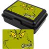 United Labels Grinch - Contenitore per il pranzo con scomparti, 1200 ml, colore nero, per bambini e adulti, con divisorio