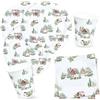 BFB Set di Piatti carta di Natale 52 pezzi Natale bianco Piatti di carta monouso Tovaglioli e Bicchieri per feste