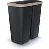 Prosperplast Cestino de 2 coperchi indipendenti di 45L Keden