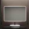 Baikal Specchio da bagno rettangolare | 120 x 80 cm | Retroilluminato | Touch con anti-appannamento | Tonalità 3500 K/4000 K/6000 K | Specchio con luce | Specchio con LED.