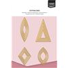 Vaessen Creative Fustelle Set-Forme di Base-16 Pezzi da 1,4 x 3,7 cm a 5 x 7,4 cm-Accessori per il Fai Da Te, Lavori di Carta e Decorazioni-con Mini Macchine da Taglio e Embossing, Oro, 16 Unità