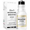 New Miuz Breathe Easy Roll on Stick Peppermint Eucalyptus Camphor Essential Oil Blend Stress Sinus Natural Relief Gifts for Women Perfect Stocking Stuffers - Made in USA