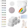 YANGUN Kit Calco Pancia Gravidanza, Kit Calco Pancione, Colori Gravidanza Pancia Mamma Set Bande Gessate Pennelli e Colori Incluse, Set completo e facile da usare