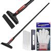 EHDIS Kit Raschietto Vetro - Raschietto con Manico Lungo(15-58inch) et Guanti con 10 Lame, per Finestre, Pavimenti, Pareti, Stufe, Vernice, Etichette, Adesivi, 6INCH