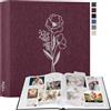 Lanpn Album Fotografico Scrapbooking, Grande Lino DIY Scrapbook 100 pagine bianche con divisori di cellofan, per foto 9x13 cm 10x15 cm 13x18 cm (Viola, 30x33,5cm)