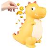 Nizirioo Salvadanaio Dinosauro per Bambini: Salvadanaio Infrangibile, Materiale PVC Sicuro (Giallo)