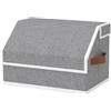 OUTBROS Pieghevole Scatole Portaoggetti, Organizzatore per Vestiti, Contenitori per Armadio Salvaspazio, Cestini in Tessuto, Grigio, 38x25x25 cm, 1 Pezz