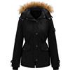 heekpek Cappotto Donna Invernale Lungo Impermeabile Giubbotto Donna Cappotti Invernali Casual Outdoor Parka Donna Invernale con Pelliccia Cappuccio Staccabile e Tasche Multiple, Verde militare, XL