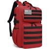 Wotony Zaino Tattico Militare per Uomini, Impermeabile, Daypack per 3 Giorni, Zaino Molle con Porta Borraccia, Nero , 25 l