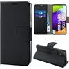 N NEWTOP Cover Compatibile con Samsung Galaxy A52 4G - 5G, HQ Lateral Custodia Libro Flip Chiusura Magnetica Portafoglio Simil Pelle Stand (Nero)