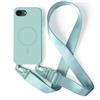2NSPDRGNI Magnetica Cover con Collana Compatibile con iPhone 16e,Case con Laccio per Il Collo Custodia con Cordino,Menta verde