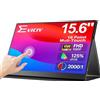 EVICIV Monitor Portatile Touchscreen, 15,6 Pollici 125% sRGB Secondo Schermo 1920x1080 2000:1 FHD IPS Sottile HDR Display da Viaggio con HDMI/USB C per Laptop/PCs/Game Consoles/Telefono