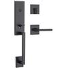 Kwikset Vancouver 98180-015 - Maniglia con serratura frontale a basso profilo con Microban con maniglia a leva per porta Halifax sottile, moderna e sottile, con chiave di sicurezza, colore: nero ferro