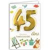 Afie Age MV 69 - 2033 scheda anniversario 45 anni Uomo Donna, motivo giardinaggio piante Annaffiatoio Riposo Sdraietta Cane Uccelli