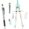 Westcott Set di compasso Graphic Pastel | 6 pezzi con mandrino a regolazione rapida, ricariche, temperamatite, portamine HB con 12 mine, gomma | Compasso con ruota di bloccaggio | E-711421 00