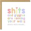 Beau Willows Shits & Giggles - Biglietto per baby shower, biglietto per neomamma, biglietto per neo bambino, biglietto per l'arrivo della mamma, biglietto per gravidanza