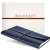 Belcraft Tivoli A4 Diario in Pelle riciclata, Realizzato a mano da Artigiani Toscani, Include Scatola Regalo, A4 (21x30 cm) Blu