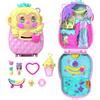 Polly Pocket - Scimmia Ananas, cofanetto a tema scimmietta e frutta con scivolo, una mini bambola, un cucciolo, un amaca e tanti altri accessori inclusi, 4+ anni, JKC49