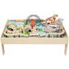 Amazon Basics Set giocattolo con tavolo e treno, 120 pezzi, Multi, 120.4 x 85 x 41 cm