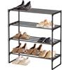 XIANGLV Scarpiera a 4 strati, piccola, può contenere 12 paia di scarpe, scarpiera organizer con rivestimento antiruggine, adatto per dormitori, case di noleggio, balcone, impilabile scarpiera