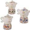 Doni Bomboniere Matrimonio 6 pz Zuccheriera Moka in Ceramica Italiana Assortite in 3 Varianti Differenti con Decorazione Maiolica Colorata Utili Economica Comunione Cresima Sposi Nozze Originale