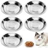Lunza 5 Pezzi Ciotole per Gatti in Acciaio Inox, 15.5 cm Ciotole per Acqua e Cibo in Acciaio Inossidabile, Ciotola per Alimenti per Gatt Animale Domestico in Metallo, per Cani di Piccola Taglia e Gatti