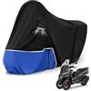 Kistrba Telo Copri da Esterno per Piaggio mp3 400/500 (senza bagagliaio), Telo Copertura Coprimoto Copri Moto mp3 400 500 420D Tessuto Oxford Impermeabile Resistente All'inverno, Nero e blu