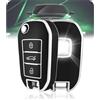 LELNOOS Cover Chiave Auto, Silicone Custodia Chiave Protettiva Copri Chiavi per Peugeot 208 308 508 2008 3008 5008 SW Rifter Partner per Citroen C3 C4 C5 Cactus Picasso Aircross Berlingo, Flip
