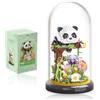 Danbghyuo Panda Building Blocks,Graziosi Panda Mattoni per Animali,Panda Cute Animals Building Set,Set di Mattoncini da Costruzione,con Cupola Antipolvere e Base, Regalo per Familiari e amici