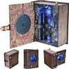 MiniCity Kit fai da te Book Nook con piastra antipolvere inseribile in miniatura, casetta delle bambole, kit per la casa delle bambole con luci a LED (Circle of Magic)