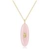 COAI Collana da Donna in Acciaio Inox Placcato Oro 18K con Ciondolo Ovale di Pietre Naturali con Zirconia Cubica Gialla, Collana Pietre Dure da Donna - Ametista, Quarzo Rosa e Fluorite Verde