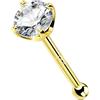 OUFER Body Piercing Nose Stud 14K Gold Nose Bar Clear 1.5/2/2.5/3mm CZ Nose Rings Bone Studs 22G Nostril Piercings Tiny Nose Piercing Jewelry for Women Men
