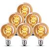 KANQIAO Lampadine E27 Vintage 4W Dimmerabile Edison Retro G80 - Ambra, 6 pezzi | Lampadine LED E27 luce calda 2200K filamento LED Retro Decorativo per la nostalgia e l'illuminazione retrò in casa Café Bar