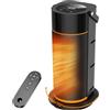 Funtider Stufetta Basso Consumo Nero - 2000W Ceramica PTC Silenziosa, 4 Livelli di Potenza, Oscillazione a 70° e Timer, Telecomando, Protezione da Surriscaldamento e Ribaltamento, per Camera da Letto/Ufficio